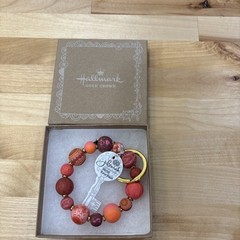 NEW JILZARAH Handmade Clay Beads SAVANNAH RED ORANGE 15mm SMALL Wrist Keychain