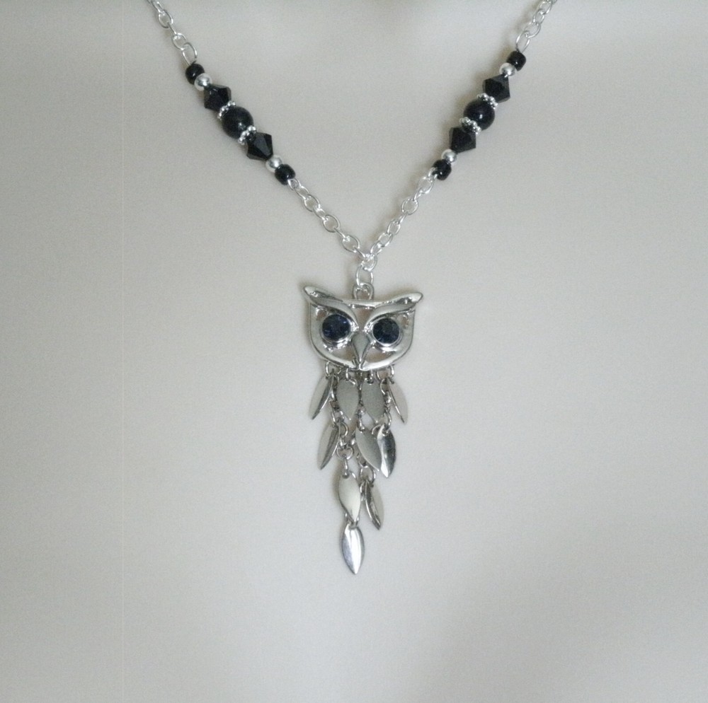 Owl Gothic Victorian Art Deco Renaissance Medieval Halloween Goth Necklace