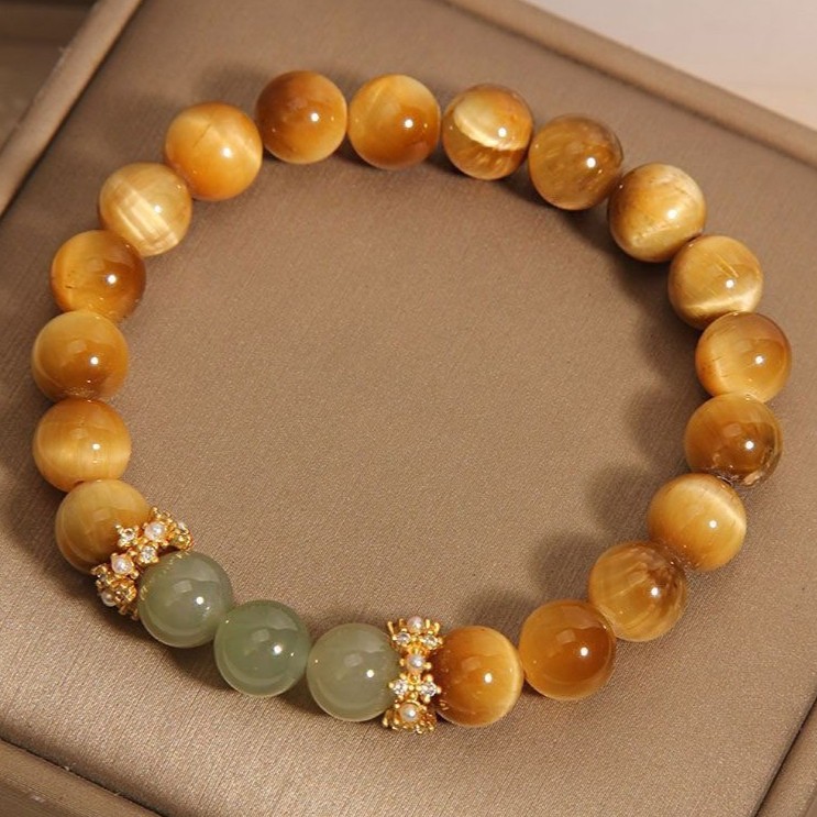 Yellow Tiger’s Eye Bracelet An Exquisite Chinese-Style Bracelet for Women