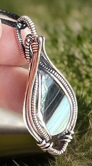 Botswana Agate ~ Handmade copper wire wrapped pendant 7c