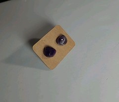 Handmade Amethyst Crystal Stone Stud Earrings Surgical Steel