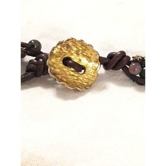 Hand Crafted Belt Necklace 91 Semi Precious Stones Leather Tie Vintage