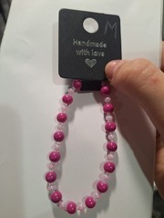 Handmade with love Medium Beaded Bracelet Pink