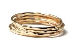 14K Gold Filled Hammer Textured Skinny 1.3mm Stacking Ring