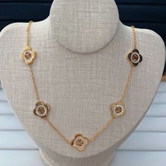 Floral women’s pearl enamel metal necklace (32 Styles)