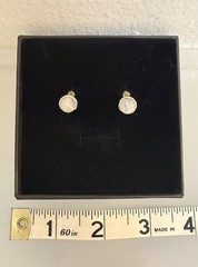 Unbranded Moonstone Orb Sterling Silver Spiral Wire Post Earrings