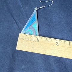 Sterling silver 925 crushed turquoise lapis inlaid earrings Mexican Southwestern