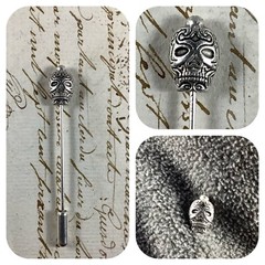 Sugar Skull Cravat tie hat lapel stick brooch pin
