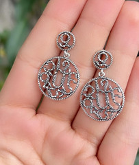 STERLING SILVER 925 armenian jewelry Alphabet earrings , Armenian letters