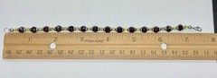 Handmade Faceted Garnet Peridot And 925 Sterling Silver Cap Bead Bracelet 7.5”