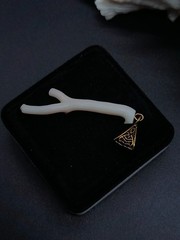 White Coral Branch Brass Pendant White Coral Branch Pendant Handmade Jewelry