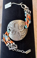 JES MaHARRY Sterling Silver Oceans of Love Octopus Beaded Bracelet