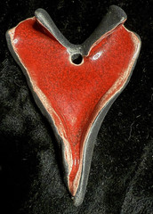 Red Heart Large Pendant Signed Vintage 3 Inches Long Valentine’s