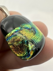 Handcrafted fused dichroic art glass Pendant