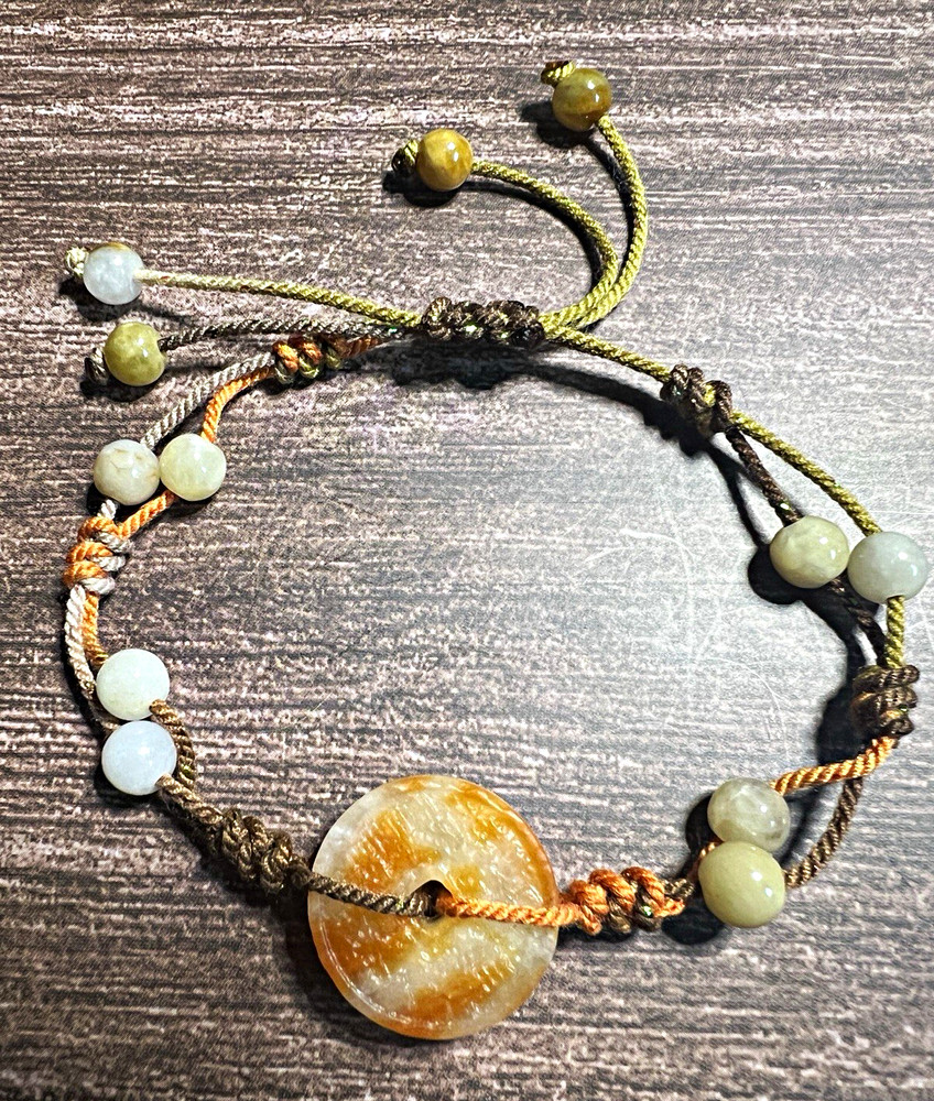 Natural sleeve jade hand braided hand rope