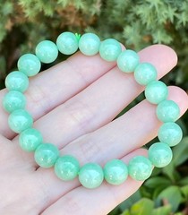 Certified Natural Type A Jadeite Bracelet – 9.5 mm Beads