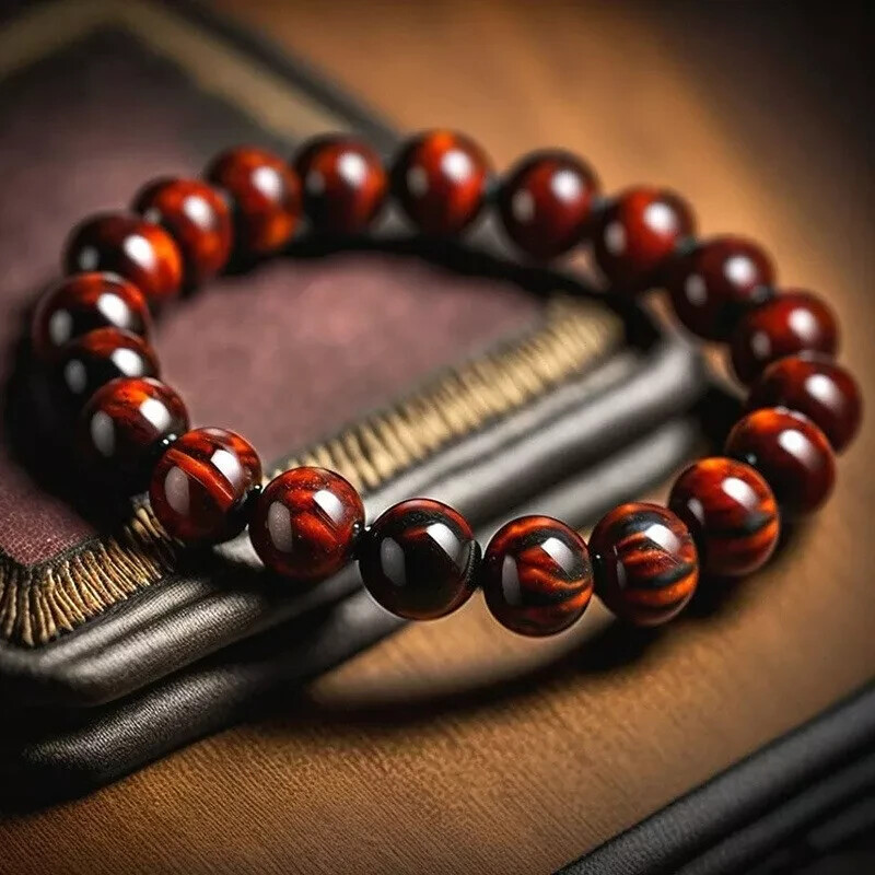 Natural Red Tiger Eye Handmade Beads Stretch Women Men Healing Balance Bracelet
