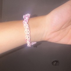 Pink and White Rainbow Loom Bracelet
