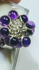 BEAUTIFUL NATURAL AMETHYSTS IN.925 STERLING SILVER BUNCHY RING IN SIZE 6.5-6.75