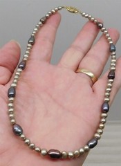 Vintage Freshwater & Cultured Pearl Necklace 16″ Length with Fish Hook Clasp