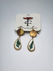 FLUFF HARDWARE 14k Yellow Gold Fill Over Sterling Silver Pressed Fern Earrings