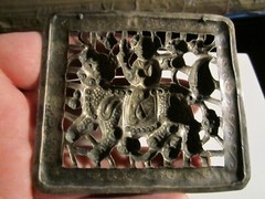 VINTAGE WARRIOR SCENE PLATE 3 1/2″ X 3 1/4″ HAND MADE METAL CRAFTED – GW-22A