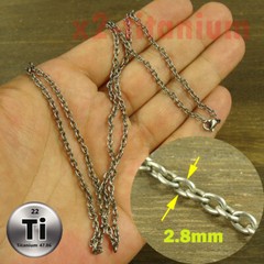 2.8mm width Titanium 21.6inch (55cm) O shaped chain necklace anti-allergy XTi202