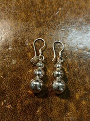 Taxco 925 Sterling Silver 3 Ball Post Dangle Pierced Earrings 6.8g – 1½»x⅜»