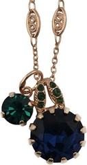 Mariana Chamomile Rose Gold Pendant Necklace Round Blue & Green Duo 1133 NWT