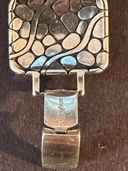 Brighton Silver Tone Panel Bracelet Signed 11/4” X 71/4”