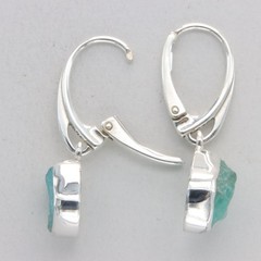 Natural Raw Cut Blue APATITE Earrings Rough Cut – 925 STERLING SILVER #901-13e