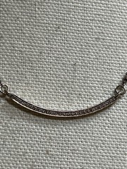 36. 14/20 G.F.,925 Sterling Silver Lab Diamond Curved Bar Statement Necklace 18″