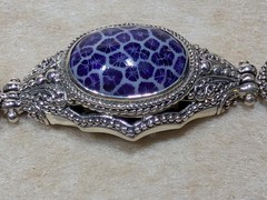 Sarda Bali Purple Coral 925 Sterling Toggle Bracelet 6.5- 8 Rare Unique Handmade