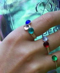 Recycled Early 1900’s Olive Green Wine Bottle and Sterling Silver Stacking Ring