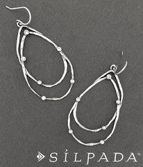 SILPADA Sterling Silver CONSTELLATION CZ Teardrop Hoop Earrings~#W2268