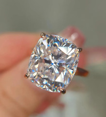 HUGE 8 Ct Treated White Diamond Solitaire Ring,Birthday Gift FREE Diamond Studs