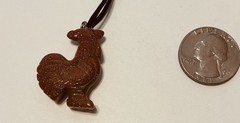 Sparkling Goldstone Hand Carved Rooster Pendant