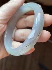 巴西冰玉髓 56 Mm 飘花 Natural chalcedony Agate Bangle