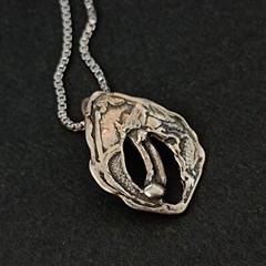 Sterling Silver Dainty Necklace Abstract Art Nouveau Inspired Pendant Small VTG