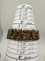 Natural Unakite Green & Peach Beaded Stretch Bracelet
