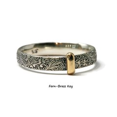 Outlander Celtic Style 925 Sterling Silver and Brass Band – Dragon Scale Pattern