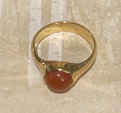 Sundance Catalog Gold Vermeil Red Onyx Circle Stone Ring Size 7