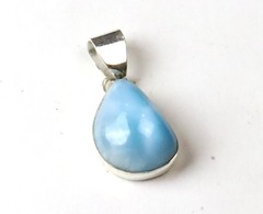 Exquisite Natural Volcanic Blue Larimar .925 Sterling Silver Pendant 26mm