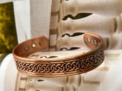 Men’s 8 Inch Solid Copper Magnetic Cuff Bracelet CBM349- 1/2 of an inch wide.