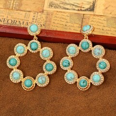 Vintage Turquoise Enamel Earrings Anniversary Birthday Jewelry Gift For Her