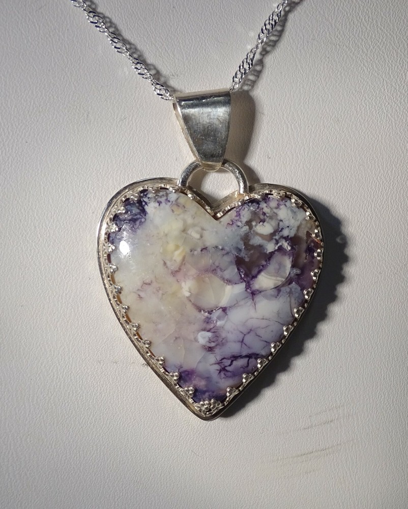 STUNNING HANDMADE TIFFANY STONE HEART SET IN STERLING SILVER…ONE OF A KIND