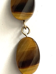 TIGERS EYE Natural POLISHED 10x16mm Stones Beaded Necklace w S-Hook 23″