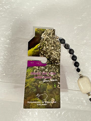 Rare VTG Icelandic Bracelet Black Lava Beads with Vocanic Stone Jona Maria NWT