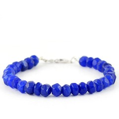 122.00 CTS EARTH MINED RICH BLUE SAPPHIRE ROUND SHAPED FACETED BEADS BRACELET