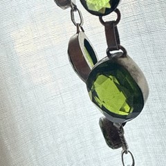 925 Sterling Silver Peridot Green Gemstone Handmade Jewelry Necklace 6 Stone